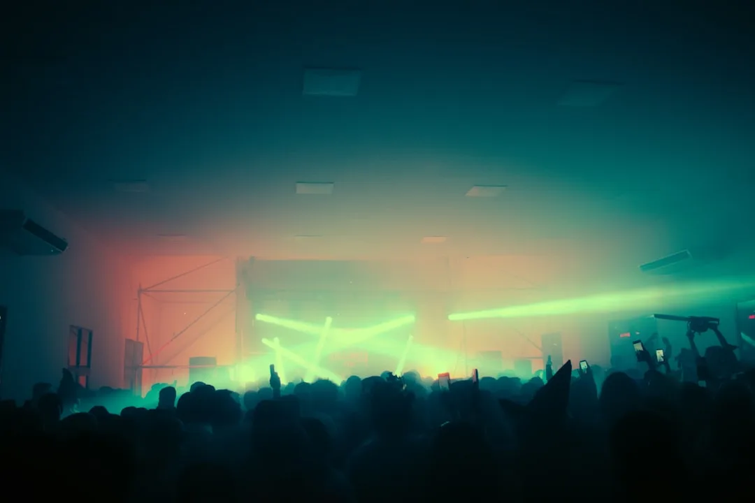 Professional event venue with atmospheric media lighting